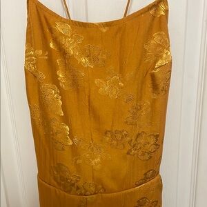 Elegant Gold Floral Jumpsuit